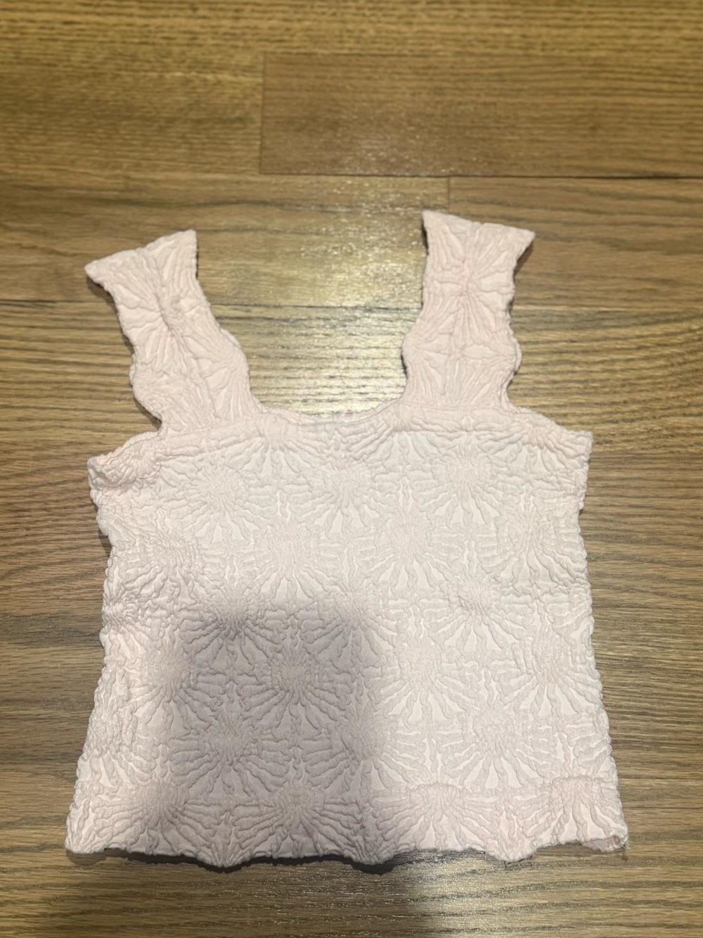 Katie J NYC Maizie Light Pink Textured Cropped Tank